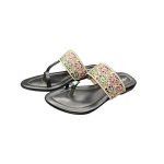 Black Kolhapuri Chappal Thong Slippers – Hand Embroidered - Image 4