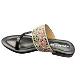 Black Kolhapuri Chappal Thong Slippers – Hand Embroidered - Image 2
