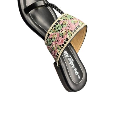 kolhapuri chappal, kolhapuri sandals, hand embroidered sandals, black green slippers, ethnic slippers, women ethnic footwear, thong slippers, flat sole sandals, floral embroidery sandals, summer sandals women, breathable slippers, boho ethnic sandals, eid footwear women, daily wear sandals, traditional kolhapuri, lightweight sandals, slip on ethnic slippers, kurti footwear, saree sandals, salwar kameez footwear, bangladesh ethnic footwear, daraz popular sandals, affordable ethnic slippers, colorful embroidered sandals, women thong sandals